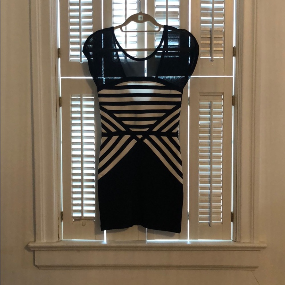 Black and white body con dress